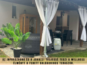 AZ INFRASZAUNA ÉS A JAKUZZI TELJESSÉ TESZI A WELLNESS ÉLMÉNYT.